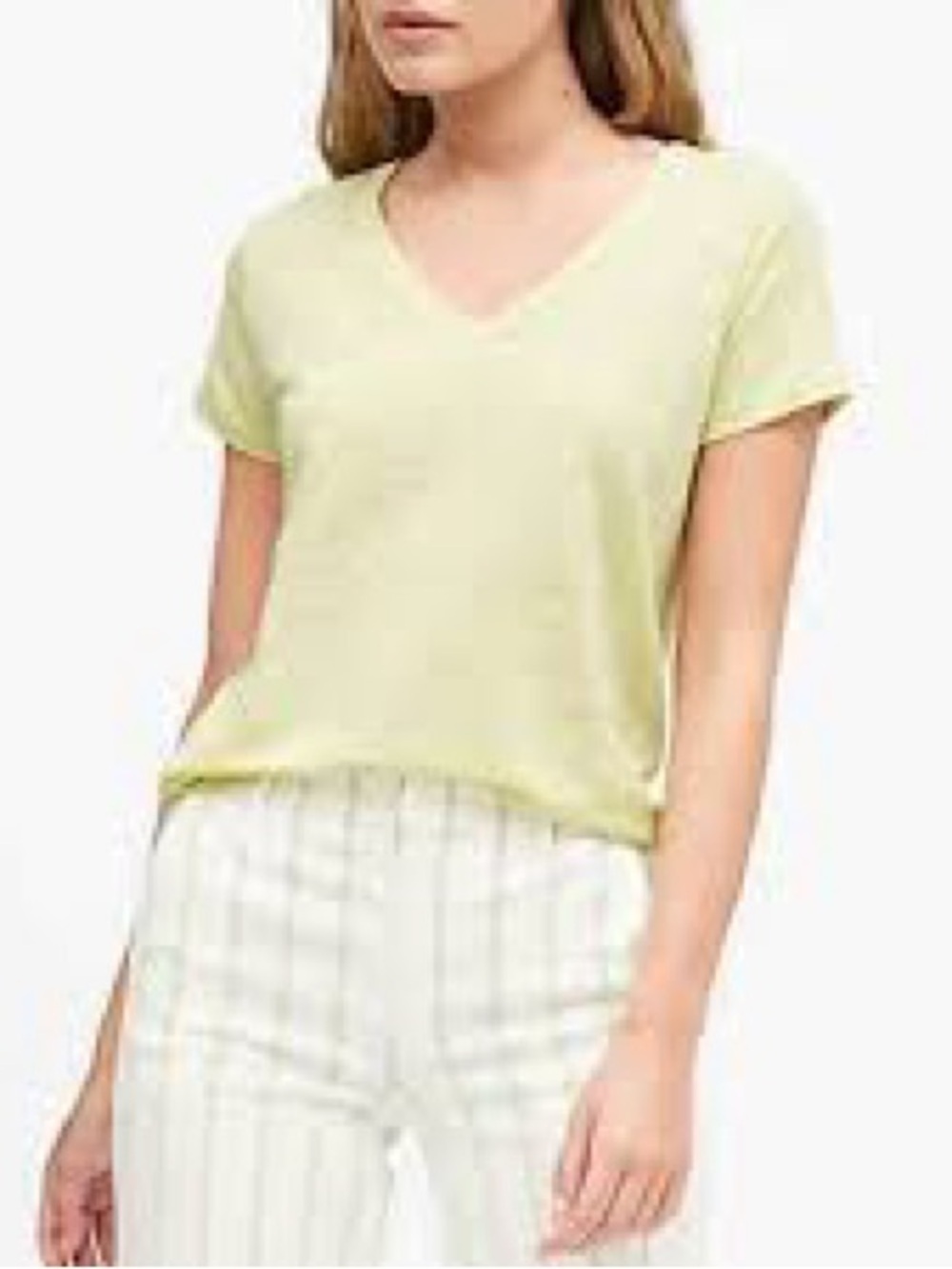 NWT Banana Republic Linen V Neck Top Size XXL T Shirt Yellow NEW